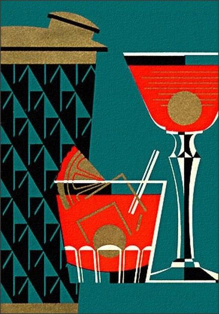 Art Deco Cocktail Drink and Mixer